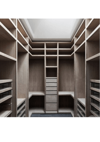 П-образная гардеробная комната в классическом стиле Альметьевск
