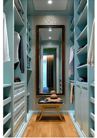 Параллельная гардеробная комната с большим зеркалом Альметьевск